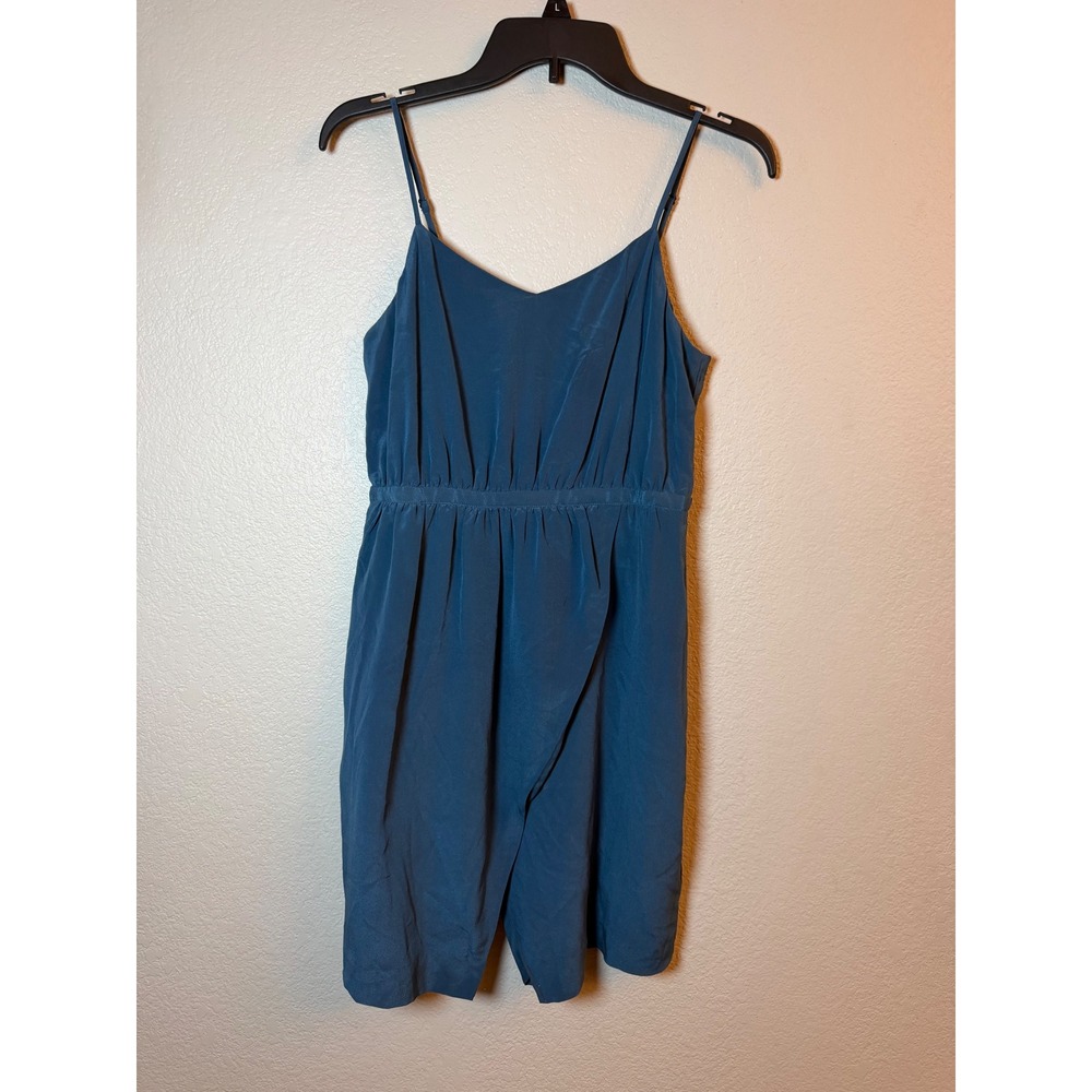 Madewell Blue 100% Silk Tulip Wrap Mini Dress F2136 Size 2 NWT